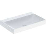 Lavabo serie Geberit ONE: 75x48cm, Toma de grifo=Sin, Rebosadero=Sin, Blanco / KeraTect